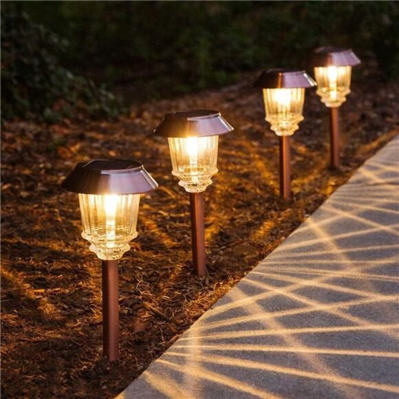 Solar Pathway Lights Outdoor - 6 Pack Solar Lights Outdoor, Waterproof IP65